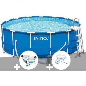 Image de Intex Kit piscine tubulaire Metal Frame ronde 4,57 x 1,22 m + Kit de traitement au chlore + Kit d'entretien