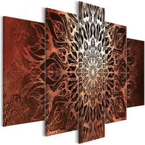 Image de Artgeist Tableau - Hypnosis (5 Parts) Orange Wide - 100x50