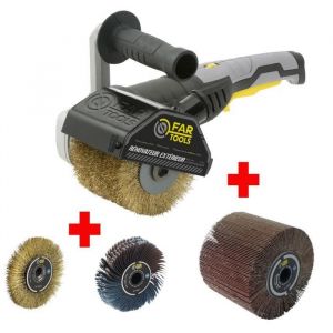 Far Tools PACK REX120C RENOVATEUR EXTERIEUR + BROSSE METALLIQUE DE PRECISION + BROSSE NYLON ABRASIF DE PRECISION