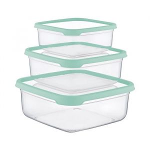 Lot de 3 récipients hermétiques pour la conservation des aliments, de forme carrée 7house