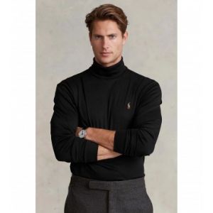 Image de Ralph Lauren Sous-pull ajusté col roulé coton Pima Noir Polo - Couleur Noir - Taille S