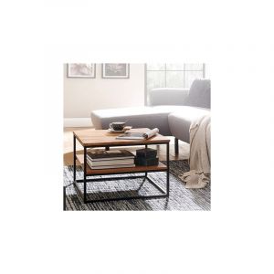 M&S Table basse 2 niveaux 60x60x41 cm en acacia massif - eliur