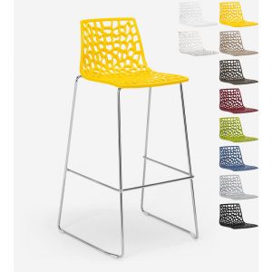 Grand Soleil Tabouret de bar de cuisine 74 cm design Spider Slitta, Couleur: Jaune