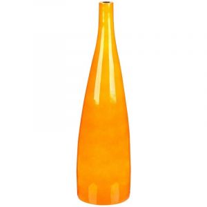 Beliani Vase &agrave; Fleurs D&eacute;coratif Forme de Bouteille 50 cm en Terre Cuite Orange Sabadell