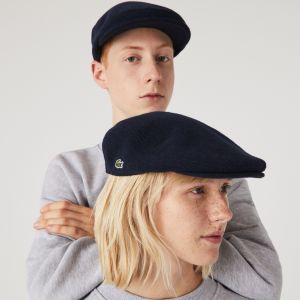 Lacoste Casquette plate laine mélangée Bleu - Couleur Bleu - Taille M