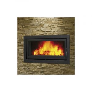 Azura home design Insert cheminée à bois BARACO avec turbine 21 kW et 4 bouches recuperateur