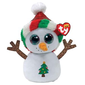 Ty UK 36533 Mis Snowman Beanie Boo Regular Christmas 2022 Peluche à Collectionner Multicolore