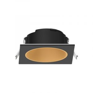 Vision-El Collerette Basse Luminance pour LED IP20 82mmx82mm Noir/Dorée - perçage de 68x68mm