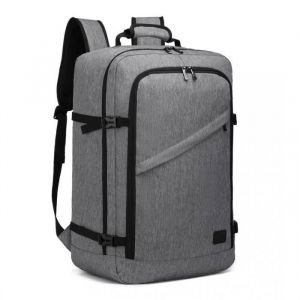 Kono Sac a Dos 54x35x20cm Sacs à Dos Voyage Bagage à Main 38L pour Ordinateur Portable Sac de Cabine pour Easyjet Gris
