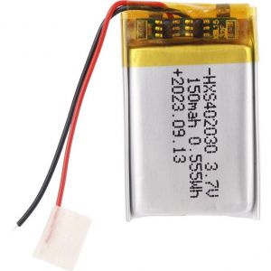 Batterie au lithium 3,7 V 150 mAh mod&egrave;le 402030 avec circuit de protection Rechargeable, compatible avec &eacute;couteurs Bluetooth et casque TWS, haute durabilit&eacute;