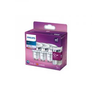 Philips Lot de 3 ampoules led spot 4.6W (50W) GU10 blanc neutre 4000K 36° P