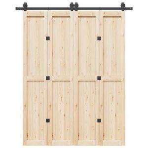VidaXL Kit de quincaillerie de porte coulissante 183 cm Acier Noir, quincaillerie de porte coulissante, galet de porte 4009740