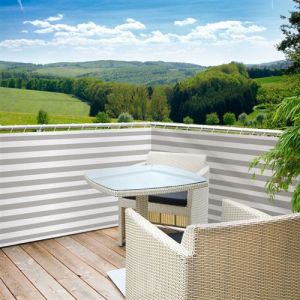 Windhager Brise vue bicolore pour balcon 85% occultant - 5XH0,9m SYLT-Gris/ Blanc