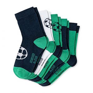 Schiesser Fu&szlig;ball 5 Pack Kindersocken Str&uuml;mpfe Jungen Chaussettes, Tri&eacute; 3, 23-26 Gar&ccedil;on