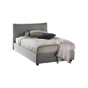 Lit coffre 120x190 cm en tissu gris