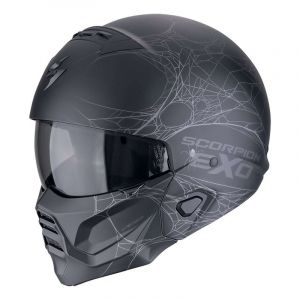 Scorpion Casque jet Exo-Combat 2 Spiderweb matt black/silver- XS