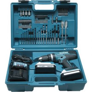 Image de Makita HP457DWE10 Perceuse visseuse à percussion 2x 18V + 74 accessoires