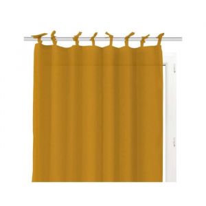 Soleil d'Ocre Voilage en coton avec nouettes 140x240 cm PANAMA jaune