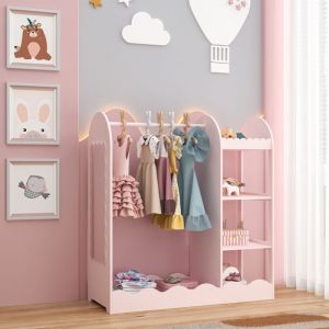 [en.casa] - Portemanteau pour enfants Vestnes 100 x 94 x 38 cm rose
