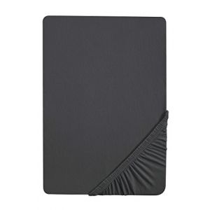 Biberna 77144-020-040 Drap-housse en jersey stretch 90 x 190 cm 100 x 200 cm Couleur: Titane