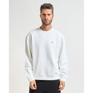 Calvin Klein Sweat-shirt 350terry Badge blanc - L