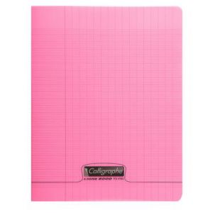 Calligraphe 18101C - Cahier Ligne 8000 17 x 22 cm, 48 pages 90 g/m² piquées, couv. PP rose, Grands carreaux