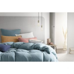 Essix Housse de couette ocre en gaze de coton 260 x 240 cm Tendresse