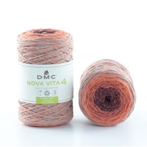 Dmc Fil coton recyclé Nova Vita 4 - Macramé, Crochet, Tricot - Orange Chiné - 250 g