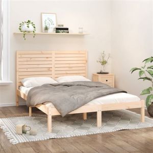 VidaXL Cadre de lit bois massif 150x200 cm très grand