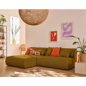 Onyx - canapé modulable d'angle réversible 4 places - en tissu mailles 3D - Jaune
