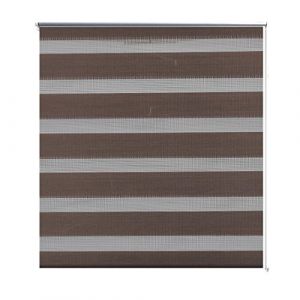 Store enrouleur marron tamisant 120 x 230 cm fenêtre rideau pare vue volet roulant 4102115