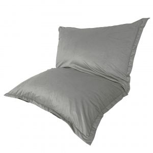 Pouf intérieur xxl Housse en velours gris clair 190x155cm