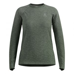 Odlo Essential Seamless Crew Neck Haut manches longues Femmes-vert olive, Taille M