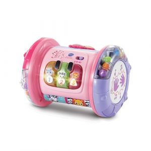 Vtech Magi Rouleau Tam-Tam 3 en 1 Rose - Jouet Musical &Eacute;volutif - Tambour Enfant Qui Roule, Motricit&eacute; B&eacute;b&eacute; - Jouet d'Activit&eacute; et de D&eacute;veloppement - Cadeau B&eacute;b&eacute; D&egrave;s 9 Mois - Contenu en Fran&ccedil;ais