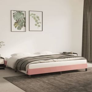 VidaXL Cadre de lit Rose 200x200 cm Velours