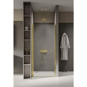 Porte de douche pivotante 80 cm doré CUBA GOLD