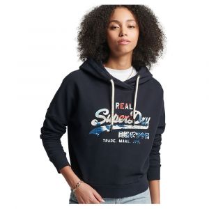 Image de Superdry Sweat à Capuche Vintage Vl Narrative Ub XS Eclipse Navy