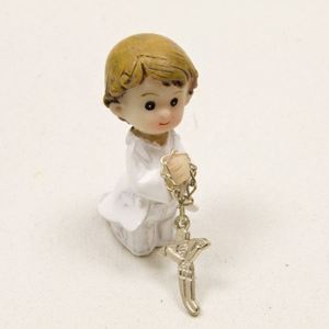 Image de 2 figurines en résine Communion garçon
