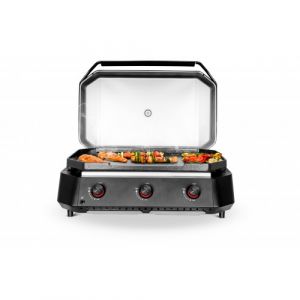 Plancha de Cuisson à Gaz Haut de Gamme Cozze - Puissance 7.5 kW, Surface de Cuisson 80x50 cm, Design Élégant, Allumage Électronique, Noir et Acier Inoxydable