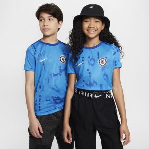 Nike Haut de foot d'avant-match à manches courtes Dri-FIT Chelsea FC Academy Pro pour ado - Bleu - Taille M - Unisex
