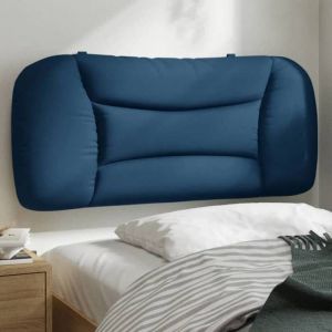 VidaXL Coussin de t&ecirc;te de lit bleu 90 cm tissu