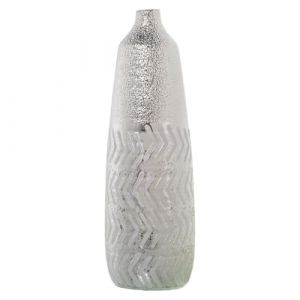 Alexandra House Living Vase argenté en céramique 11 x 11 x 34 cm