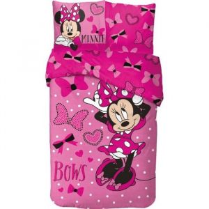 MINNIE-DISNEY- PARURE DE LIT- HOUSSE DE COUETTE 140X200 CM + TAIE - 63X63 CM-NEUF-COTON.
