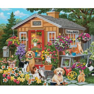 Sunsout Puzzle Visiting the Potting Shed