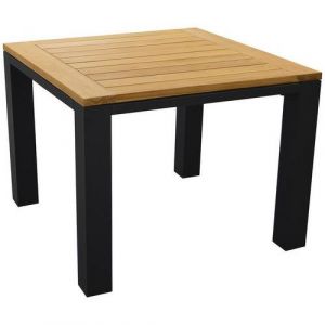 Proloisirs Table Torino 100 X 100 Cm - Teck/graphite