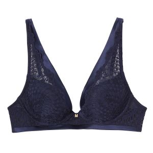 Soutien-gorge ampliforme coque moulée bleu marine Ipomée