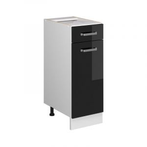 Meuble cuisine R-Line, Noir Haute brillance, 30 cm sans plan de travail, Vicco