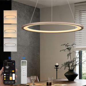 Doporro Lampe de Plafond Plafonnier LED Triple Commande Hauteur R&eacute;glable Lampe de Nuit Suspension Lustre Salon Salle &agrave; Manger Chambre Caf&eacute; 625&times;625 MM