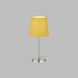 Lampe de table, eve nickel abat-jour en tissu jaune line14
