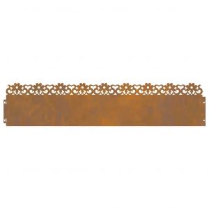 VidaXL Bordures De Pelouse 10 Pcs Rouill&eacute; 103 X 0,05 X 22 Cm